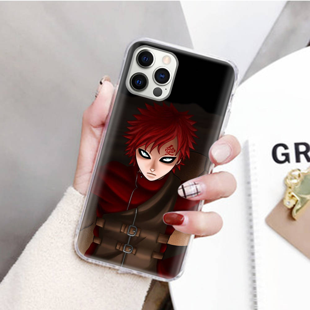 JW81 Naruto Gaara Transparent Case for Samsung A04 A14 A23 M33 M53 Realme 10 9 C35 C55 VIVO Y02 X80 Infinix Hot 30 Note 11 Tecno Spark 8P Pro