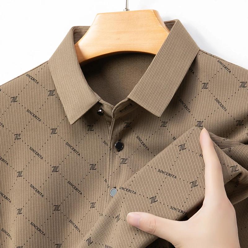 

Новая мужская рубашка с длинным рукавом в стиле business casual с нашивкой, однотонная рубашка поло, модный дышащий удобный универсальный топ L хаки