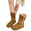 Foreign suede lamb wool medium tube short boots women's two wear autumn and winter 2025 new velvet warm and thin snow boots