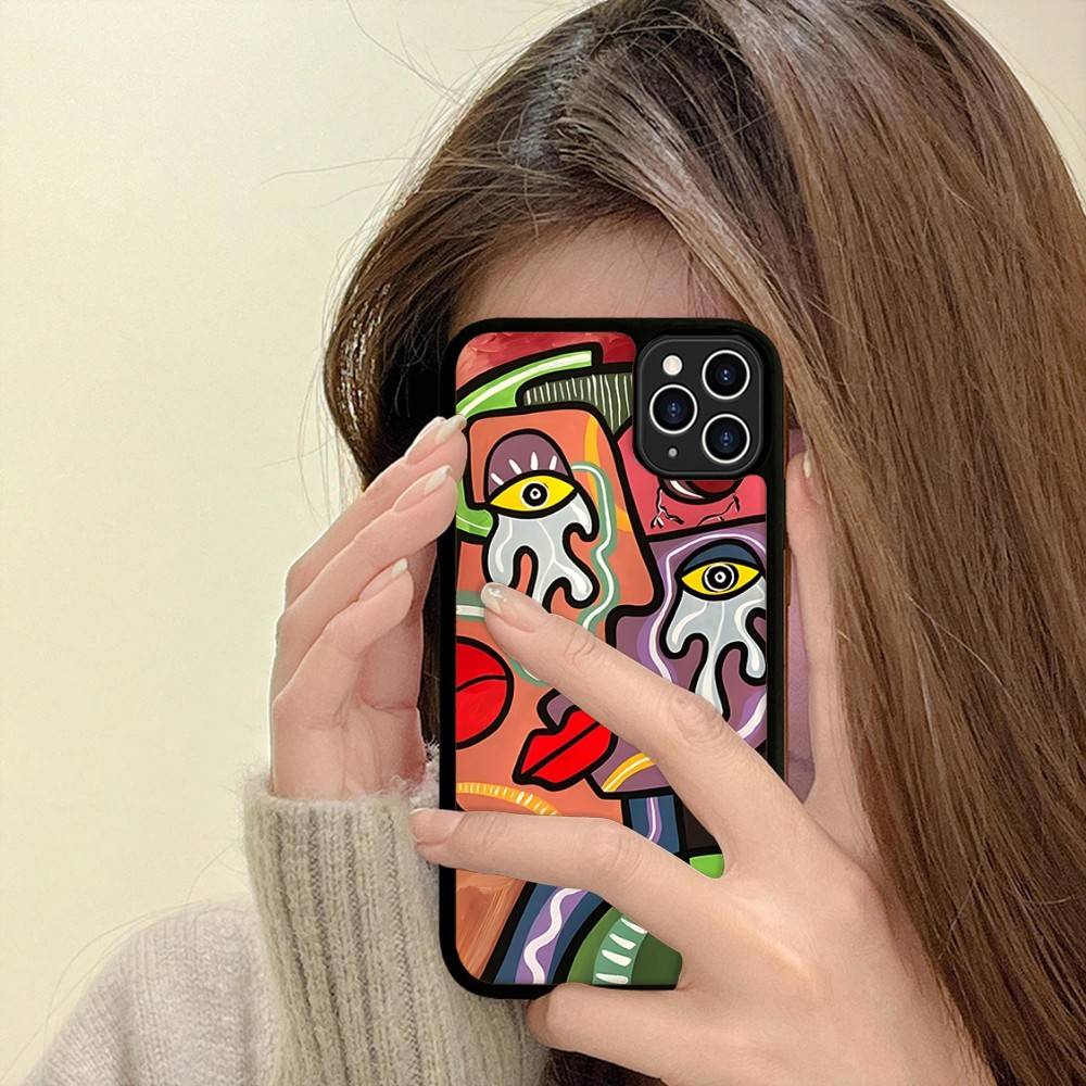 Picasso Abstrakte Kunst PC+TPU Schutzhülle Für IPhone 17 16 Pro Max 15 Plus 14 13 12 11 Hülle