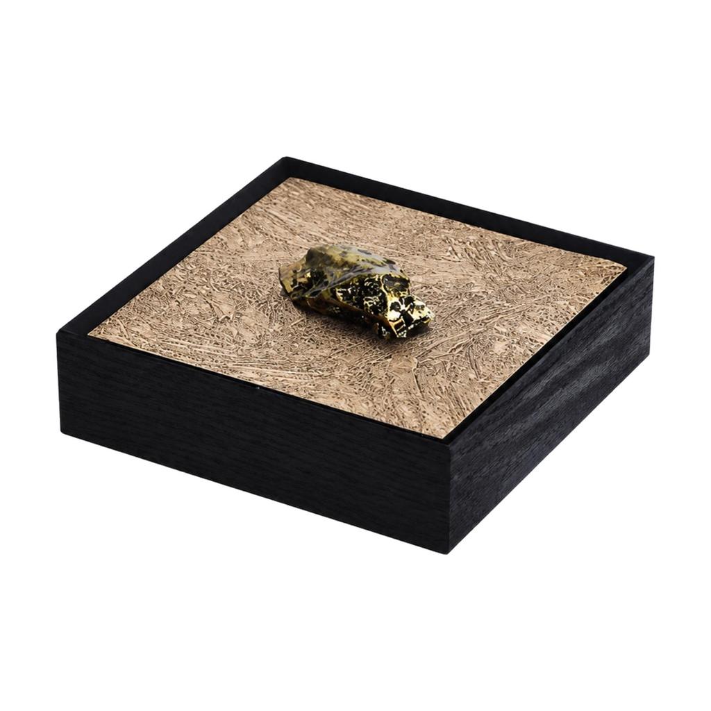 Square Wooden Storage Box Sturdy with Raised Edges for Entryway Table