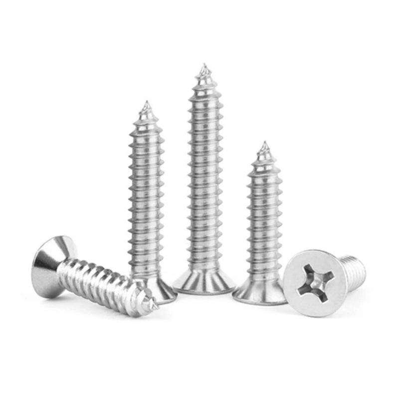 800Pcs Flat Head Self-Tapping Screws Kit, Carbon Steel Zinc Plated Cross Head Screws Assortment