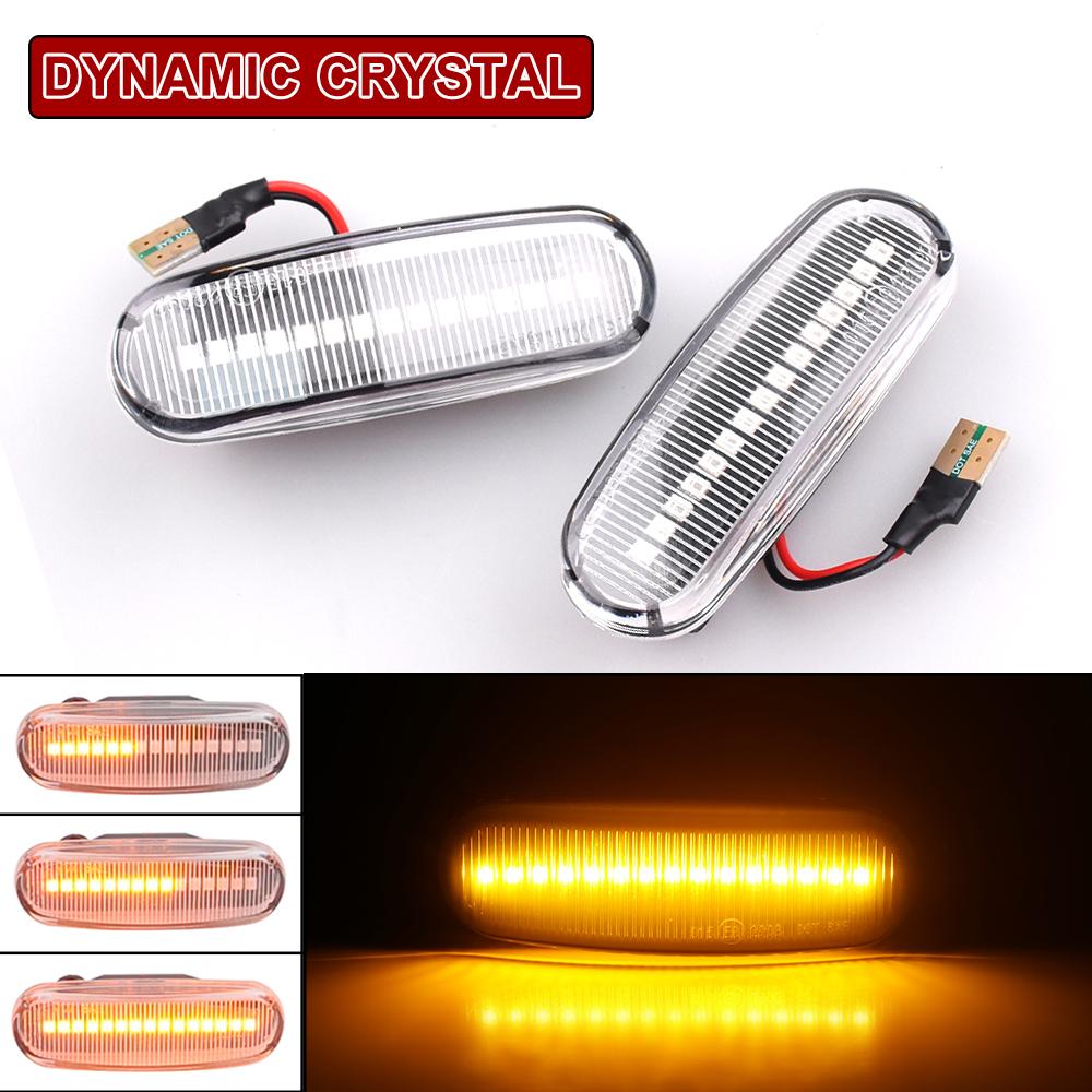 2Pcs Dynamic LED Turn Signal Side Marker Light Repeater Lamp for Fiat Panda 169 Grande Punto Inkl Evo Doblo Fiorino Linea Idea