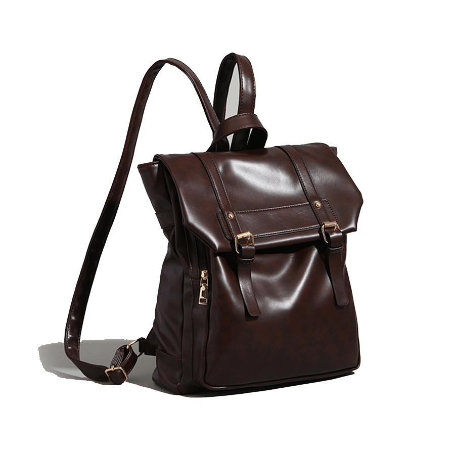 

Soft Leather Flip Backpack For Girls Women/Man Cambridge Schoolbag Large Capacity For Commuting Daily Computer Laptop Rucksack 38x10x30cm