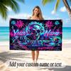 Music DJ Theme Beach Towel Personalized Custom Name & Text Soft Quick Dry Beach Towel for Swimming Travel