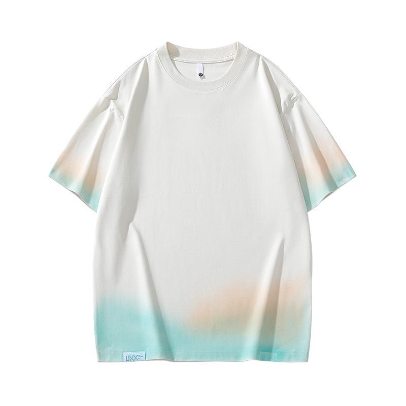 Men's Teen Trend American Heavyweight Short Sleeve Loose Printed T-shirt