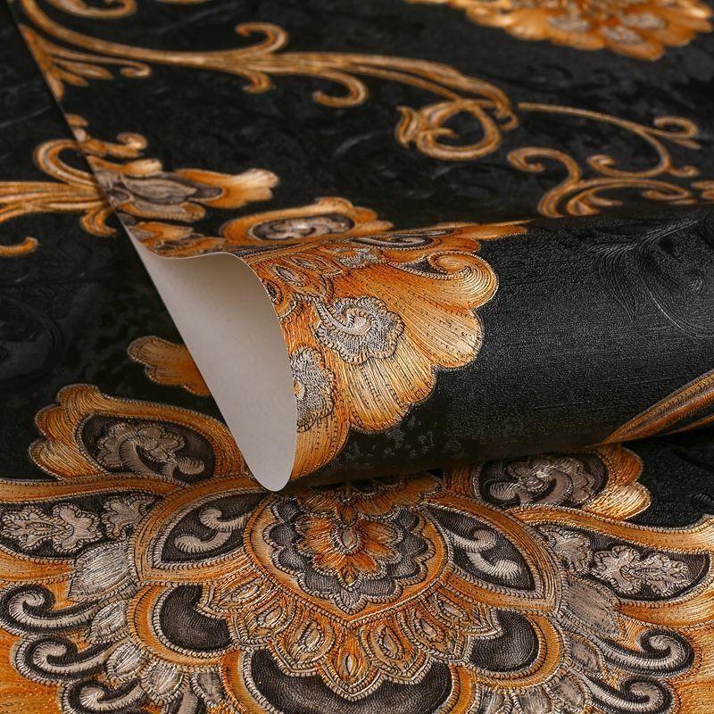 Europäischer Stil Luxus Damast Tapetenrolle 3D Geprägt Pvc Verdickt Wandbild Dekor Tapeten für Wohnzimmer Schlafzimmer