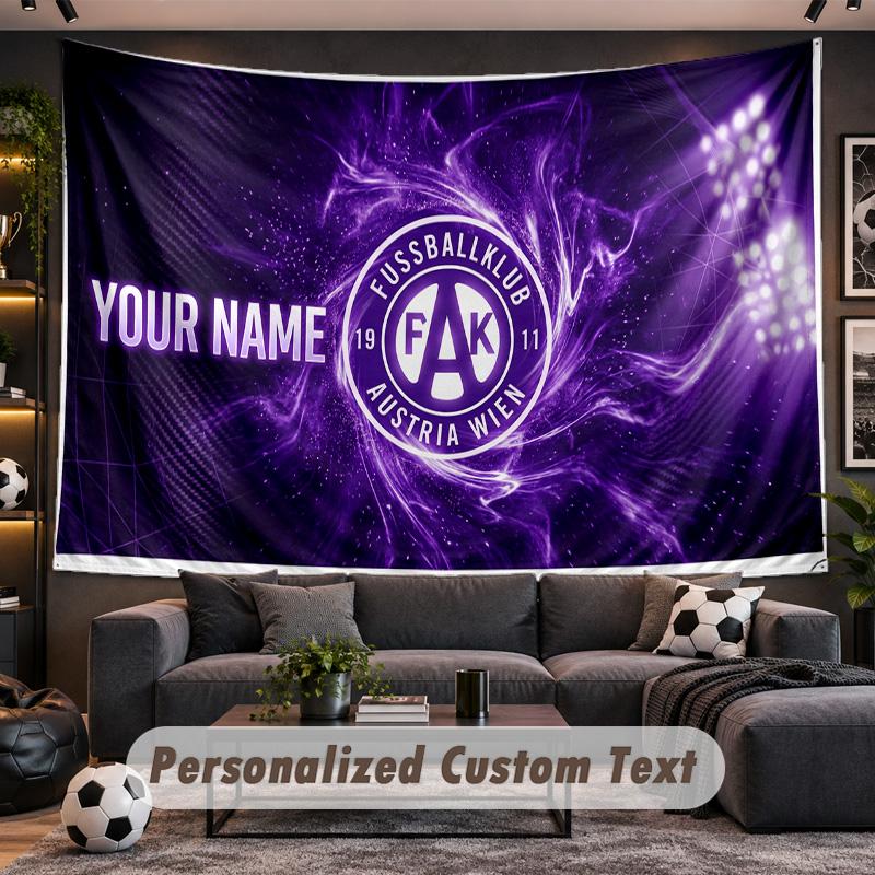 Austria Wien FC Personalized Tapestry Support Custom Name, Wall Art Home Decoration