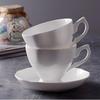 180ML, Plain White Ceramic Coffee Cup Set, Cafe Elegant Cofffee Cup and Saucer, English Bone China Tea Set, Cafeteira Espresso