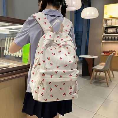 School Bag Female Ins Japanese Girls College Wind Small Floral Backpack Korean Version Harajuku Printed Middle School Student Backpack Female