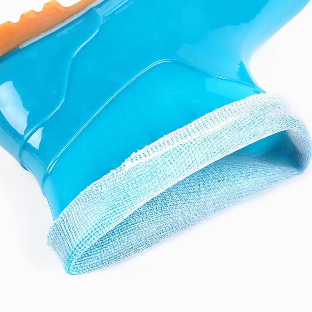 New PVC women's low-tube rain boots blue and green non-slip beef tendon low-top rain shoes work water shoes