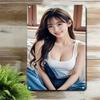 Poster Ritratto Metallico K-POP - Segno Idolo Femminile Stile Coreano per Parete di Casa Bar Caffetteria Decorazione Regalo di Natale