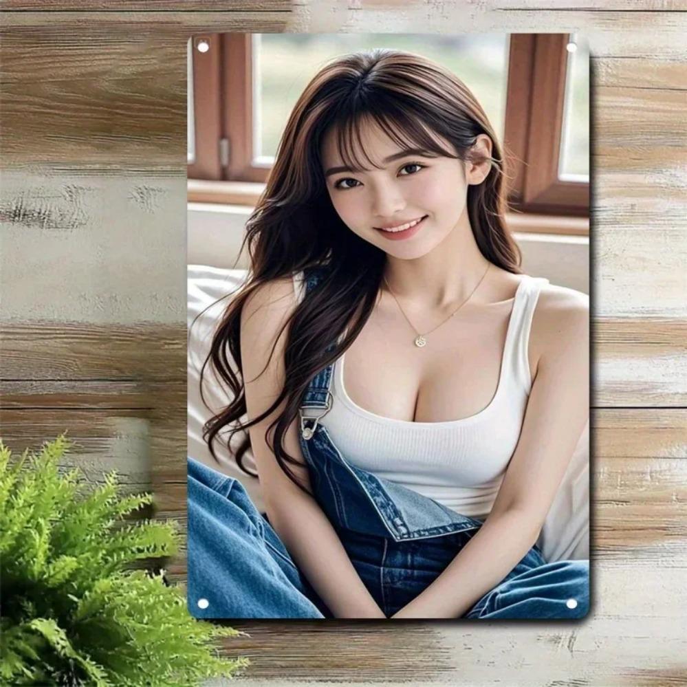 Poster Ritratto Metallico K-POP - Segno Idolo Femminile Stile Coreano per Parete di Casa Bar Caffetteria Decorazione Regalo di Natale