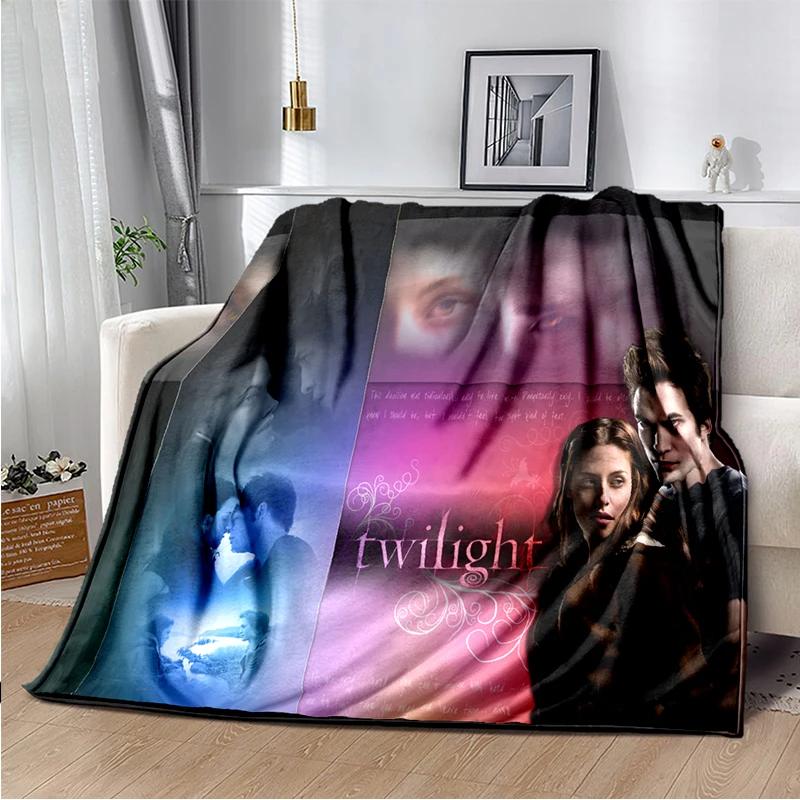 Twilight Movie Printed Blanket Vampire Love Story Flannel Throw Blanket Werewolf Soft Lightweight Warm Blanket Bed Sofa Cover