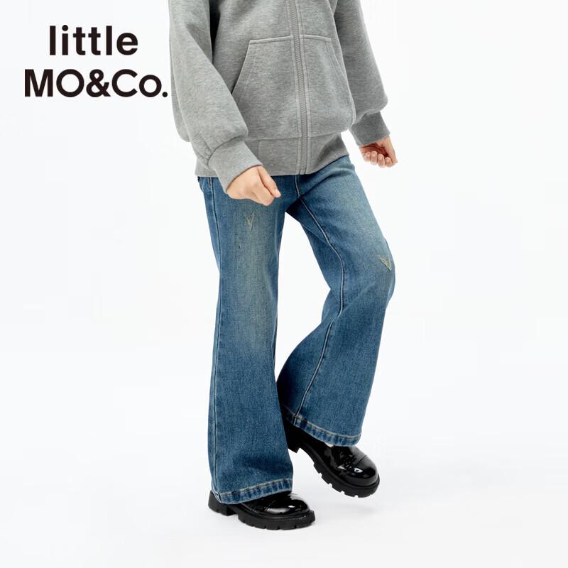Little MO&Co. Girls' Distressed Flare Stretch Jeans