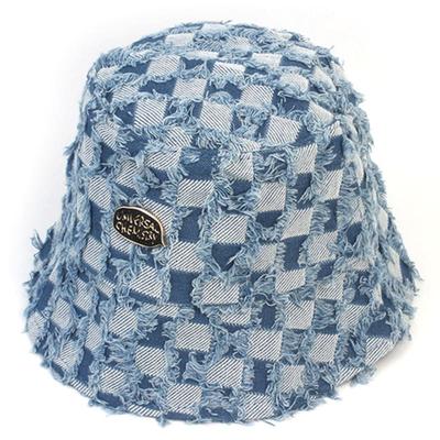 Chapeau Bob en Denim à Carreaux Vintage Chimie Universelle