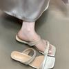 Open-toed cool slippers women's summer 2025 new sexy square head one-word drag summer commuter women's slippers