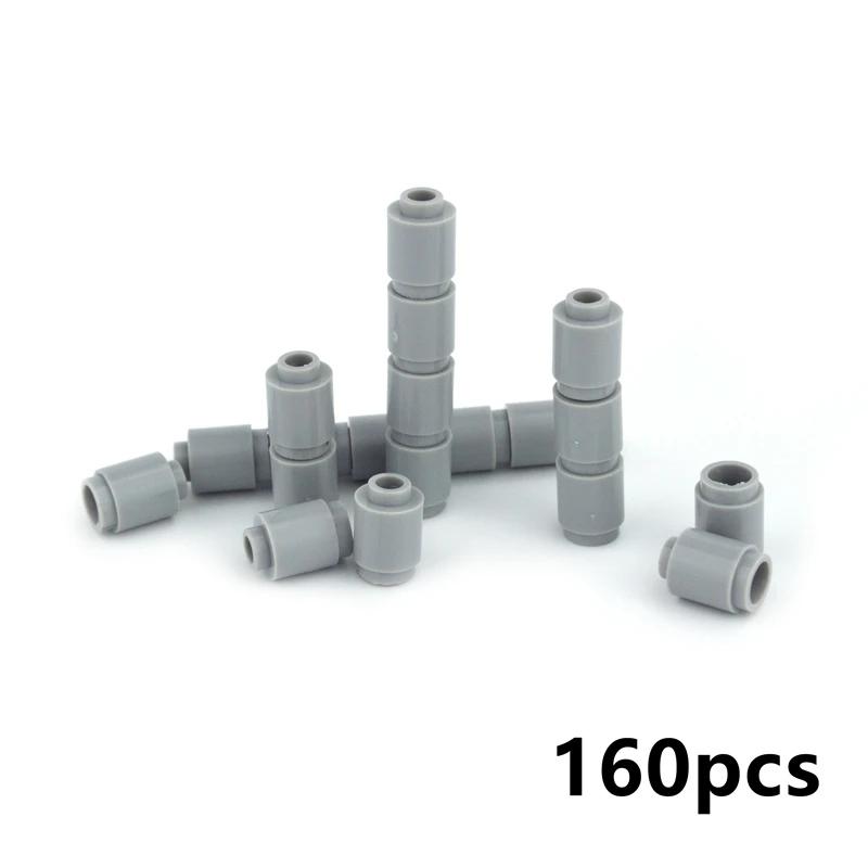 160pcs MOC Building Blocks 3062 1*1 Round Brick Cylinder Bricks Children Toys City Creative Bricks Part DIY Accessories Toys