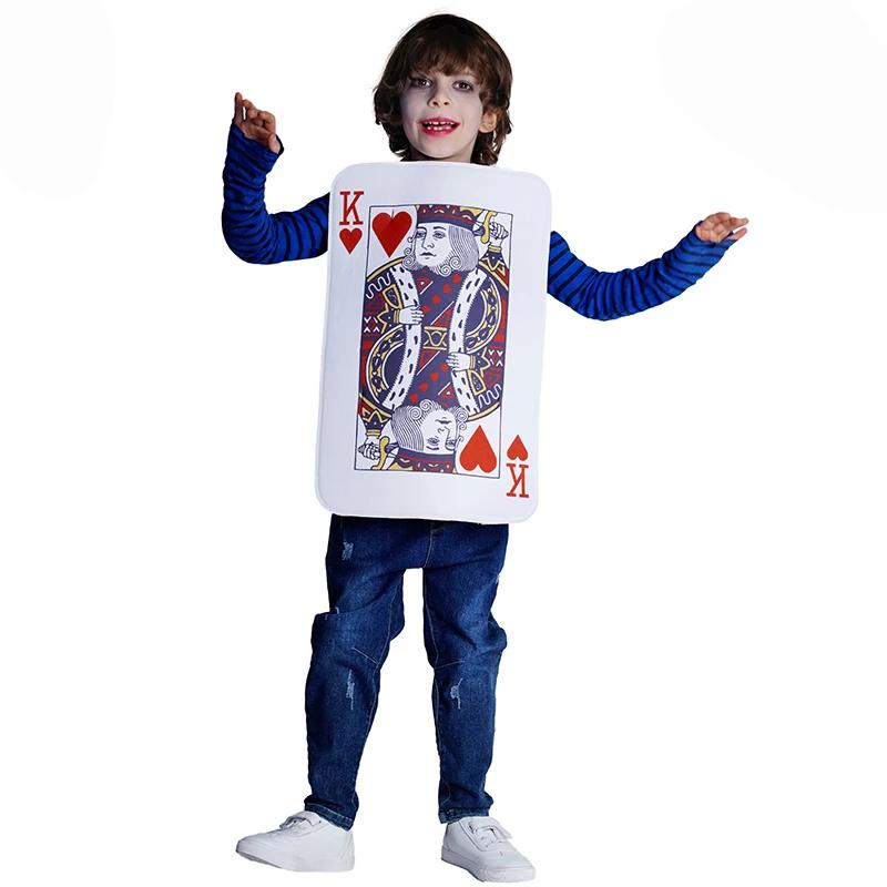 Fun Parent-child Family Children Playing Cards Poker Hearts King Queen Of Clubs Kq Costume Role Play Tunic Sponge Party Set