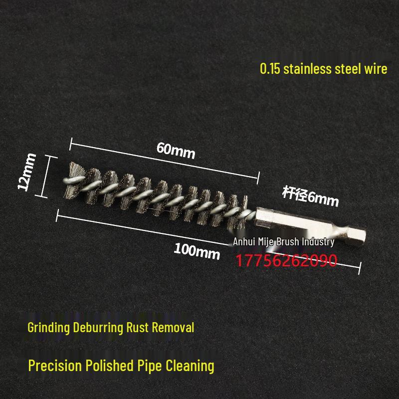 Electric Hex Shank Copper Wire Brush for Deburring, Rust Removal, Grinding, and Polishing