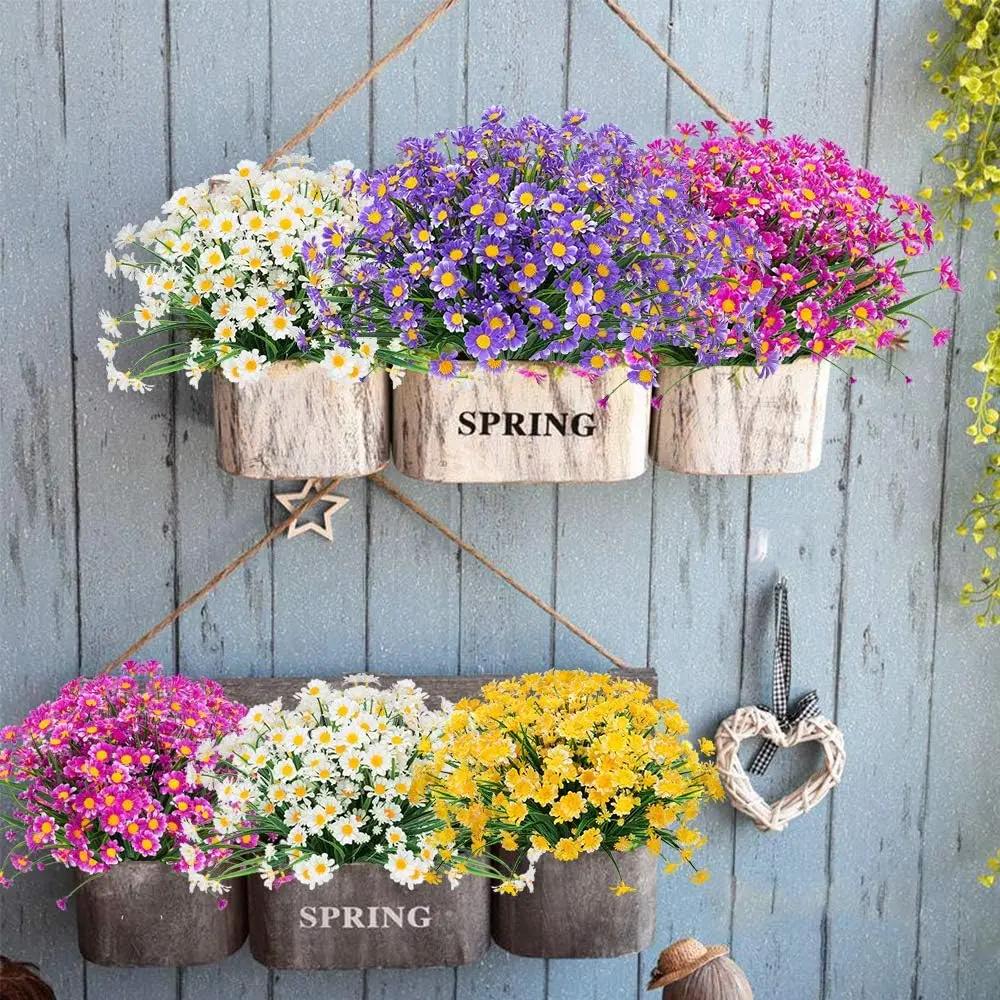 30cm Artificial Flower Daisy Anti-UV Non-fading Plastic Plant Home Decoration Window Outdoor Plastic Flower Wedding Decorations
