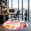 Ms. Rachel Printed Round Rug Carpet Chair Rug Area Rug Entryway Doormats,for Office Chair Living Room Bedroom Kitchen Room.