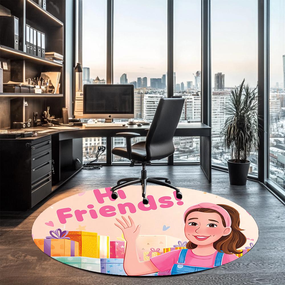Ms. Rachel Printed Round Rug Carpet Chair Rug Area Rug Entryway Doormats,for Office Chair Living Room Bedroom Kitchen Room.