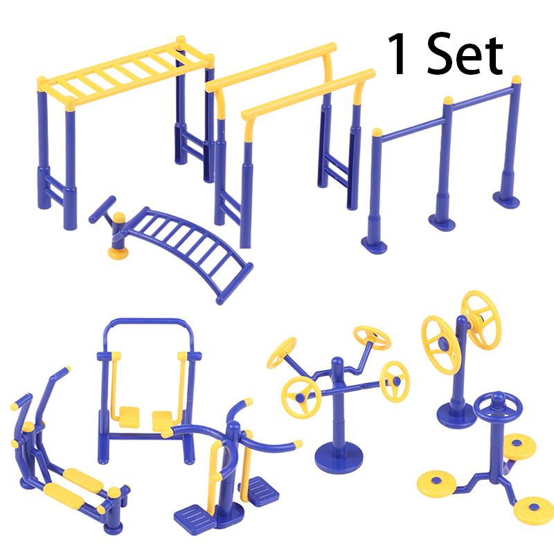 1Set 1/12 Dollhouse Outdoor Park Fitness Equipment Model Dollhouse Sportscene Decoration Toys Micro Scene Construction Props