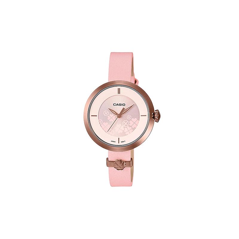 

Casio Life Waterproof Quartz Movement Genuine Leather Strap Japanese and Korean Watch Women’s Watch Pink Dial LTP-E154RL-4A розовый