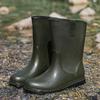 Rain shoes men's long tube medium tube waterproof water shoes rain boots wear-resistant thickened adult fashion velvet student rubber shoes