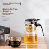 TIANXI Glass Teapot Heat-Resistant Tea Set with Floating Cup, Brewing Cup, Tea Infuser, Tea Pot, Tea-Water Separation Cup 1800ml