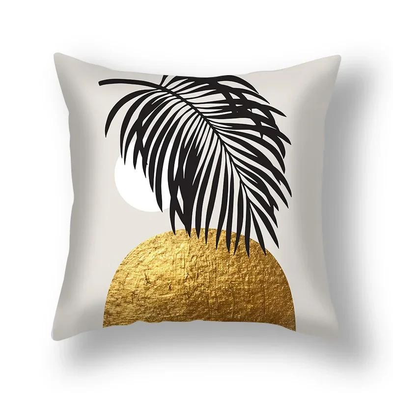 Ginkgo Leaves Pillows Case Home Decorative Cushion Cover Golden polyester Print Pillowcase Car Sofa Pillow Case Home Decor 45*45