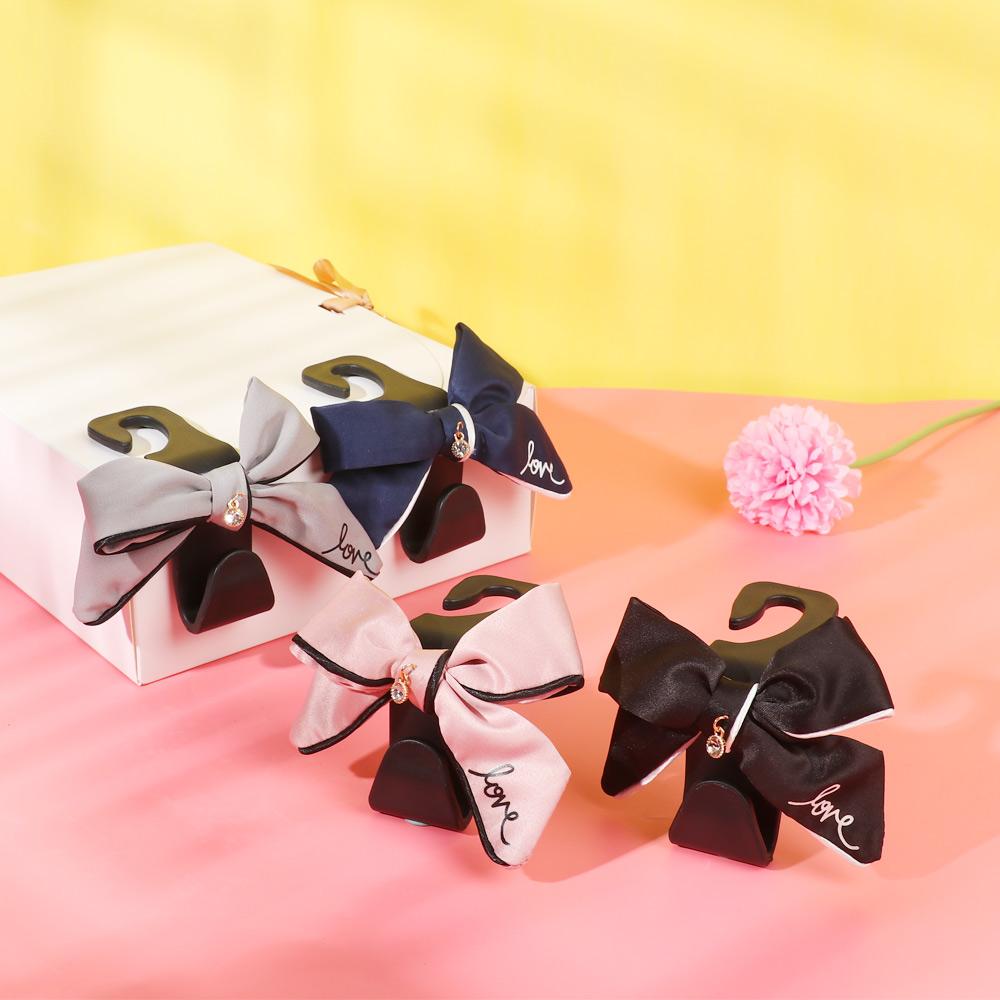 Cute Safety Seat Hooks Vehicle Head Holder Organizer Grocery Hanger Bag Car Interior Accessories Bow Hook Storage