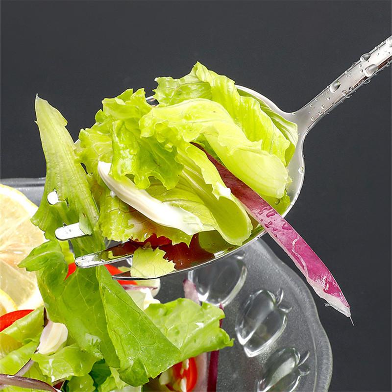 304 Stainless Steel Thicken Kitchen Public Spoon BBQ Spatula Long Handle Serving Soup Spoon Colander Salad Fork Cooking Utensils