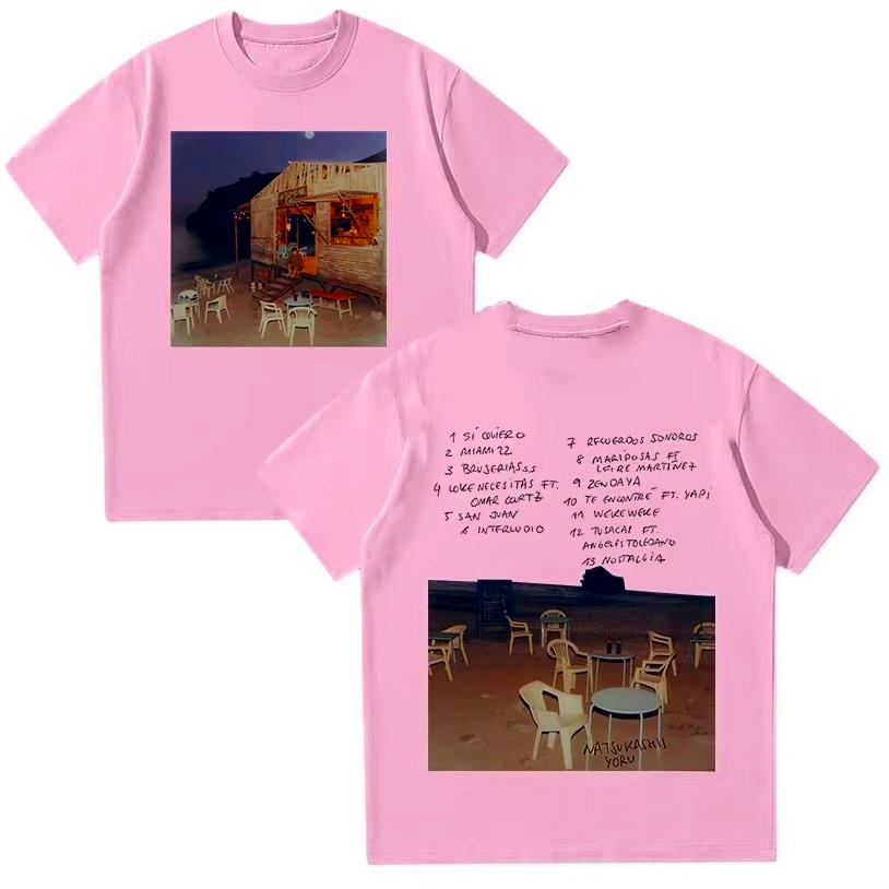 Natsukashii Yoru T Shirt Rapper Album Merch Tee Fashion Hip Hop Short Sleeve T-shirt Unisex Cotton Autumn and Winter Innerwear