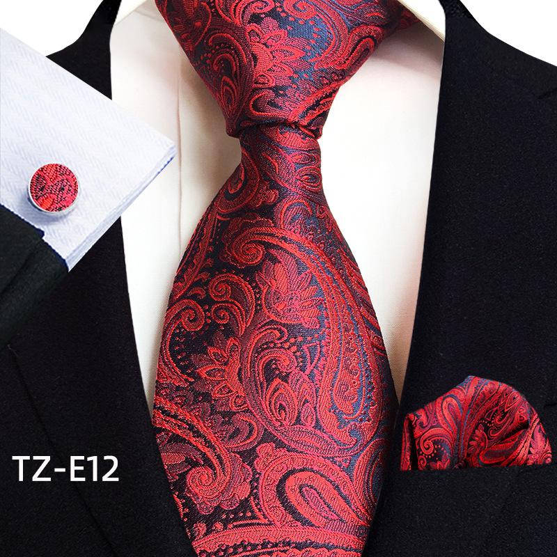 Paisley Tie, Pocket Square & Cufflinks Set – Men's Formal Wedding Accessories