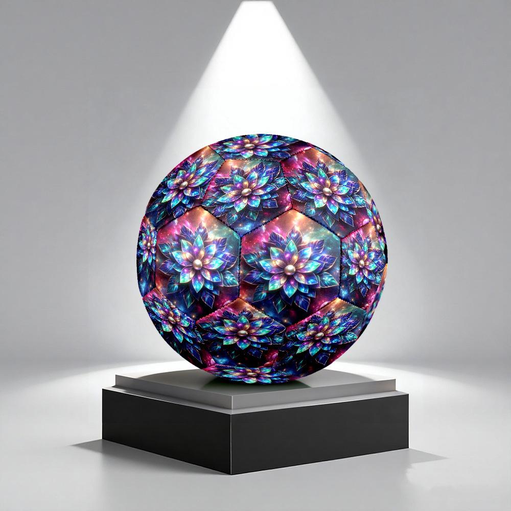 1pc Cosmic Lotus Bloom Size 5 Soccer Ball Professional Match Training Football Indoor &Outdoor Sports Ball Training Ball Lightweight Durable y86