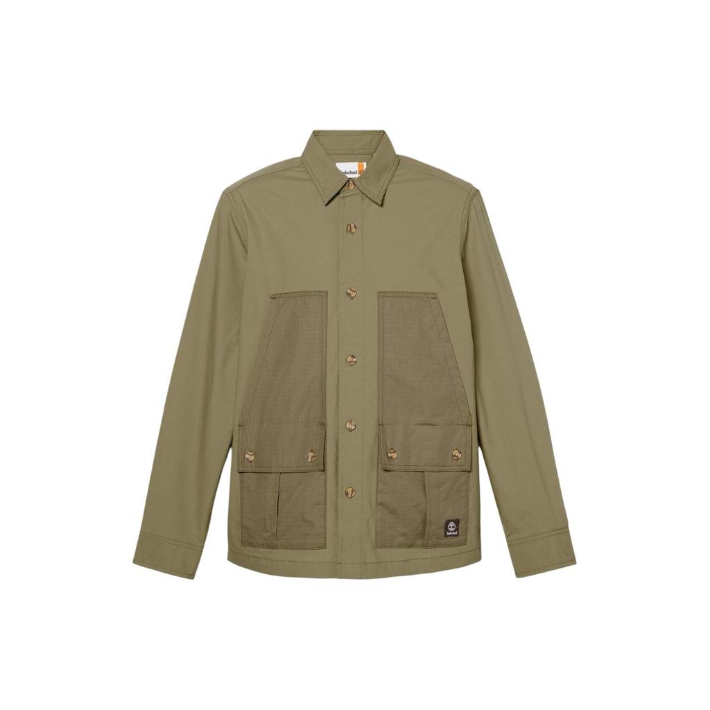 Timberland Solid Color Single-Breasted Loose Comfortable Long Sleeve Shirt Men Shirts Army-Green A5U5U-A58