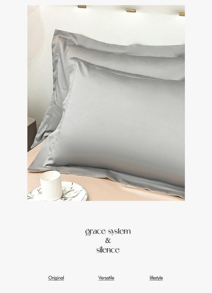 Pure Cotton Solid Color Long-Staple Pillowcase Pair – 100% Xinjiang Cotton, Single Piece, Simple Plain Design