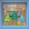Cartoon Tree and Flower Window Stickers, Kindergarten Door and Window Decoration Stickers, Translucent Children's Room Glass Stickers