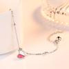 New 925 Sterling Silver Women Bracelets Fashion Romantic Heart -Shaped Simplicity Crystal Epoxy Bracelet Jewelry Anniversary Gift