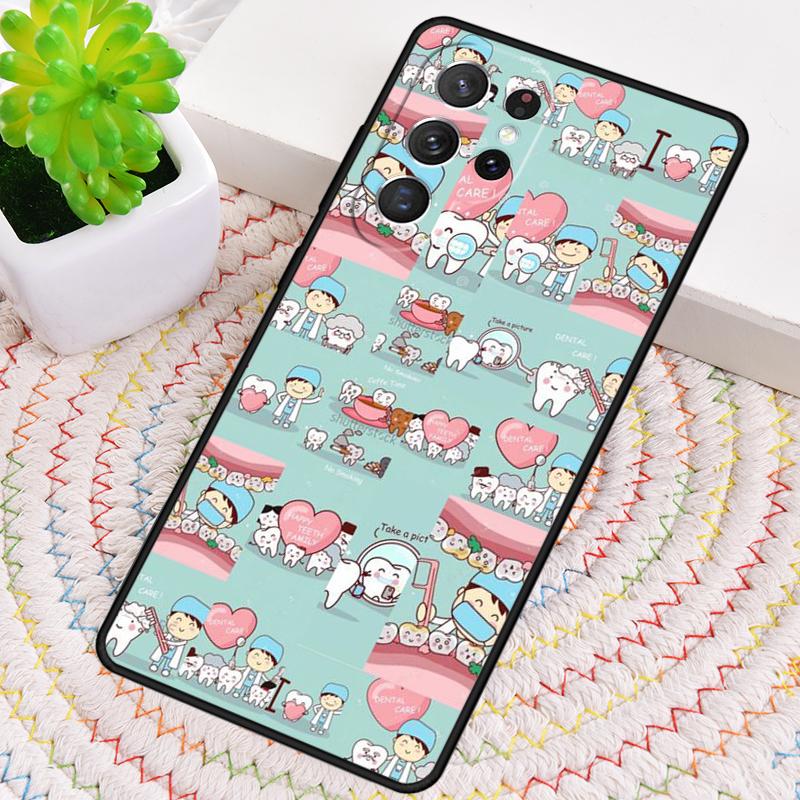 Dentist Tooth Pattern Phone Case for Samsung Galaxy note 10 pro S26 Ultra S23 S24 FE S25 S21 S22 PLUS shockproof Cove