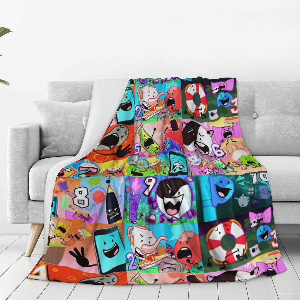 BFDI Inanimate Insanity All Characters Blankets Quality Super Soft Bedding Throws Winter Camping Couch Chair Fluffy Bedspread