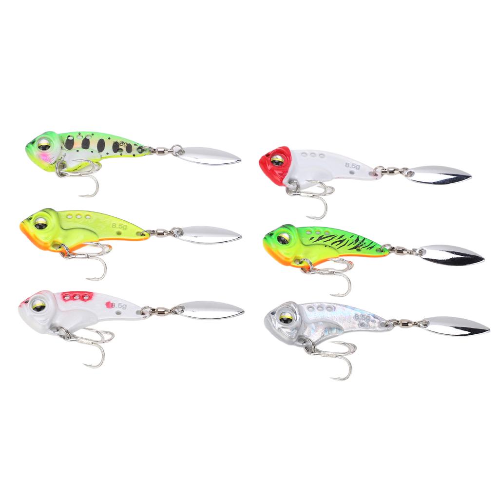 6-teiliges Köder-Simulationsköder-Köder-Köder-Set, Wobbler, Vibrationsspinner für Süßwasser, Salzwasser