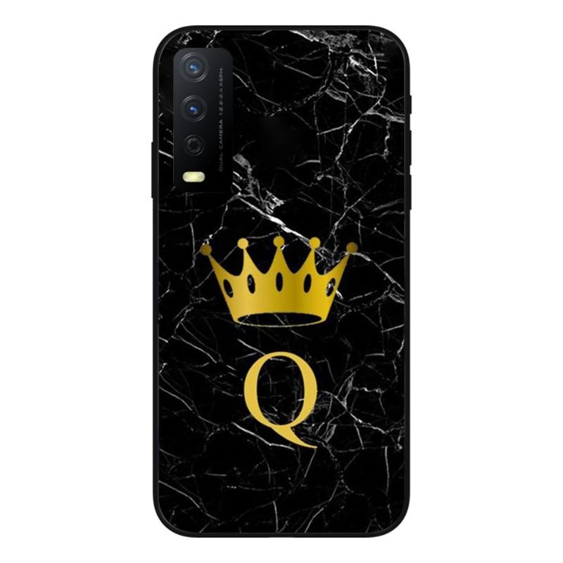 Cool Letter Marble Crown Phone Case For VIVO Y95 Y93 Y31 Y20 V19 V17 V15 Pro X60 NEX Soft Black Phone Cover