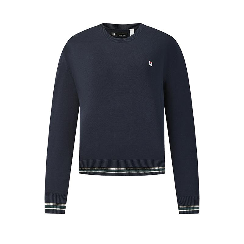 Fila Tennis Simple Classic Retro Sports Casual Versatile Comfortable Knitted Sweater Women sweater Sky-Blue A11W613401FBU