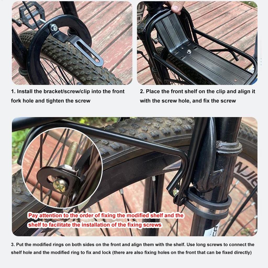 Bike Front Rack Aluminum Alloy Luggage Carrier Racks Stable Mountain Bike Front Luggage Rack for Cycling Mountain/Road Bike