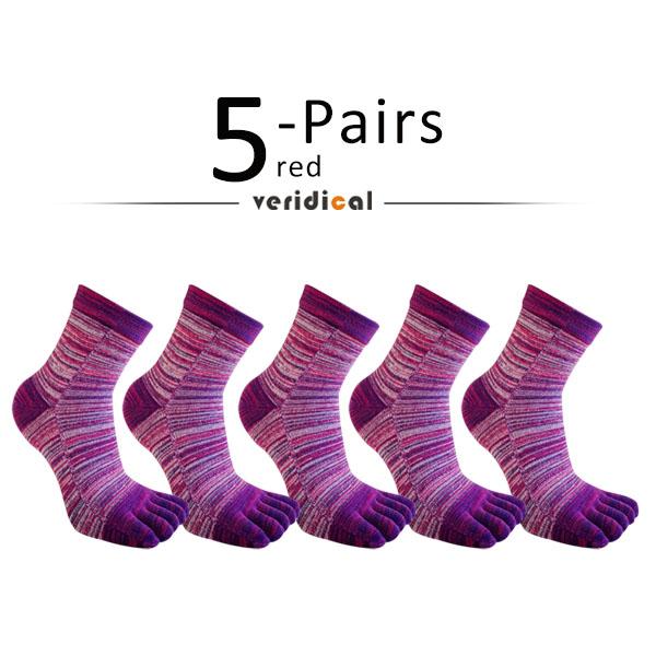1/5 Pairs Colorful 5 Finger Socks Business Man Cotton Striped Young Casual Sweat-Absorbing Happy Party Dress Toe Short Socks