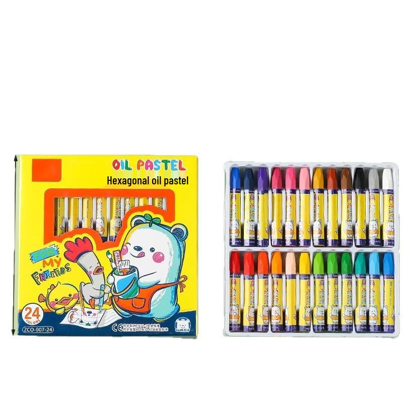 Sechseckige waschbare Ölpastellkreiden - Wischfest für Kinder, Erhältlich in 12/24/36/48 Farben