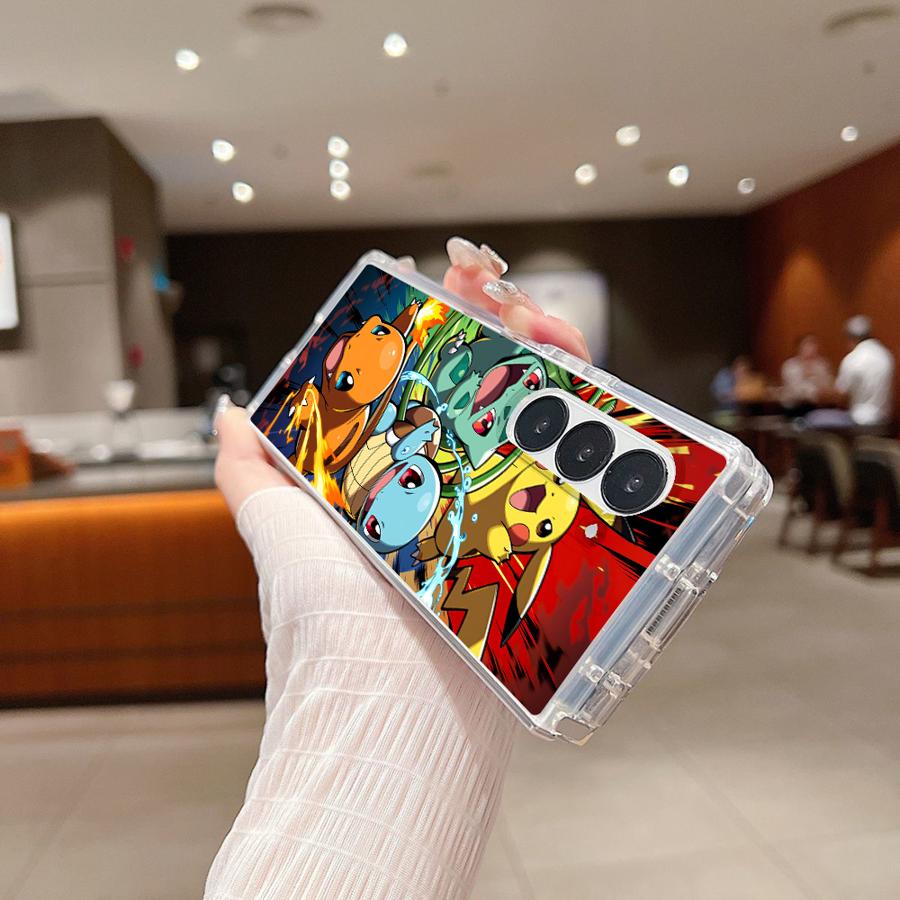 Cartoon Hot Pokemon Transparent Soft Phone Cover Case for Samsung Galaxy ZFold3 ZFold6 ZFold5 ZFold7 Z Fold 7 6 5 4 3 ZFold4